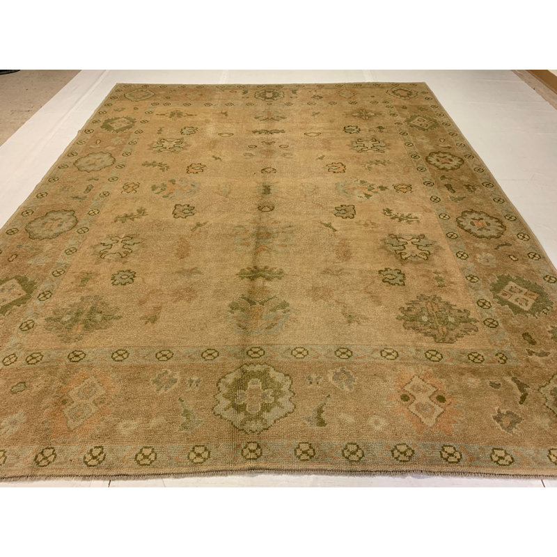 Tapis turc Oushak fait à la main 8 pi 9 po x 11 pi Anatolian