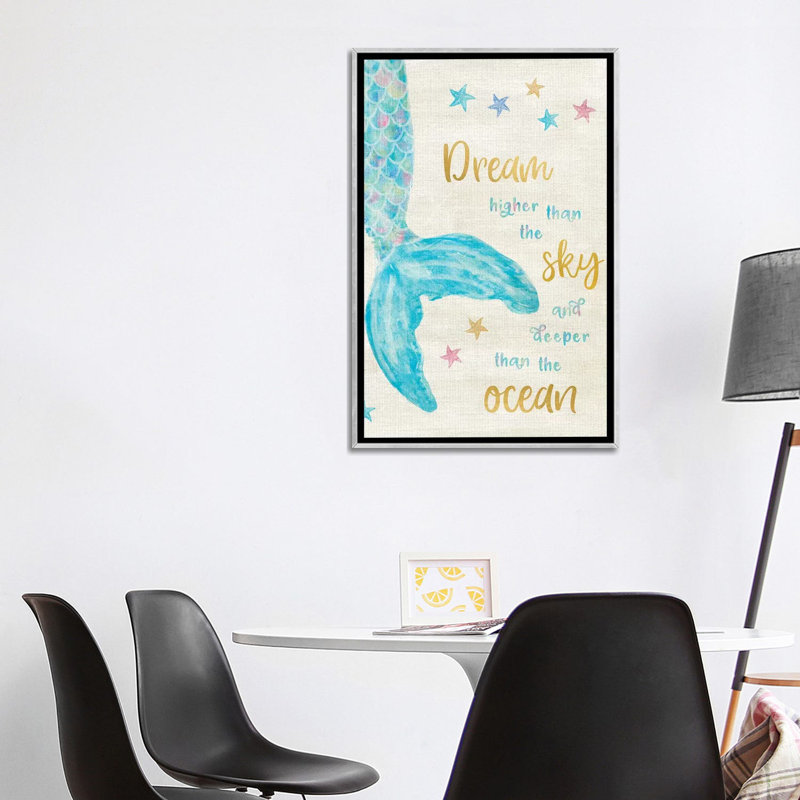 Art de rêve sirène, Toile avec cadre argenté, H 40 po x l 26 po x P 1,5 po