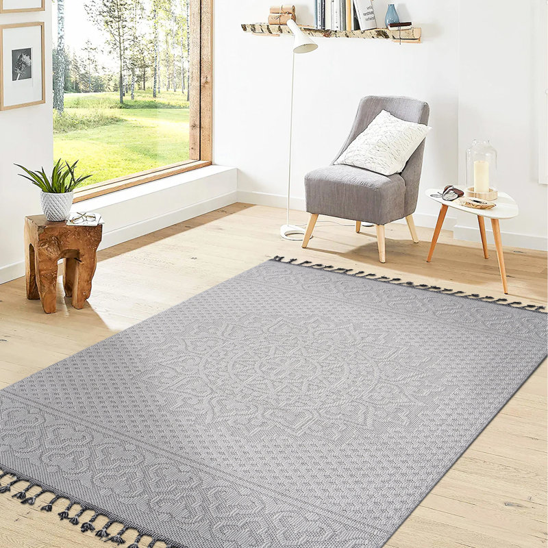 8x10 Area Rug Medallion White/, And Stain-, Suits Dining Room Study White/ Medallion, To Stains, -, For Home Office