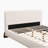 Elegant Terry Upholstered Haledon Size Bed With Dark Brown Solid Wood Legs, Luxurious And Comfortable Bedroom Centerpiece, White-1763206916-1763206942