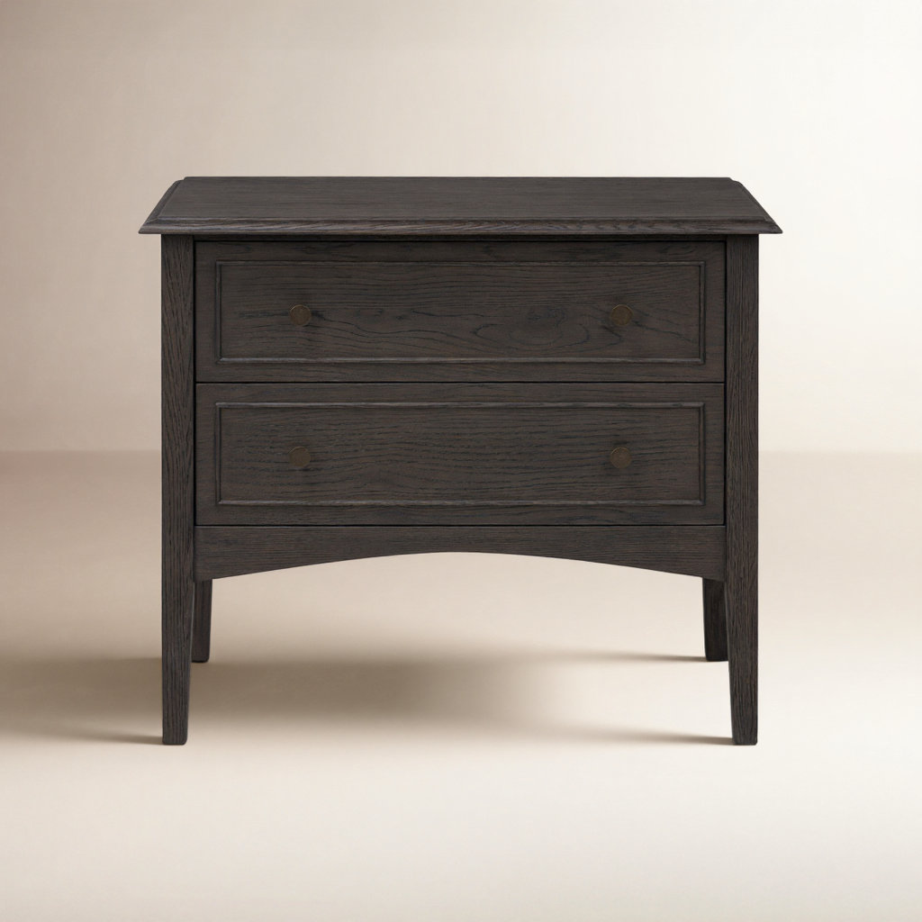 Kipp Oak Nightstand, Black