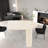 Modern Mdf Dining Table Sets With Green Pu Chairs For Home