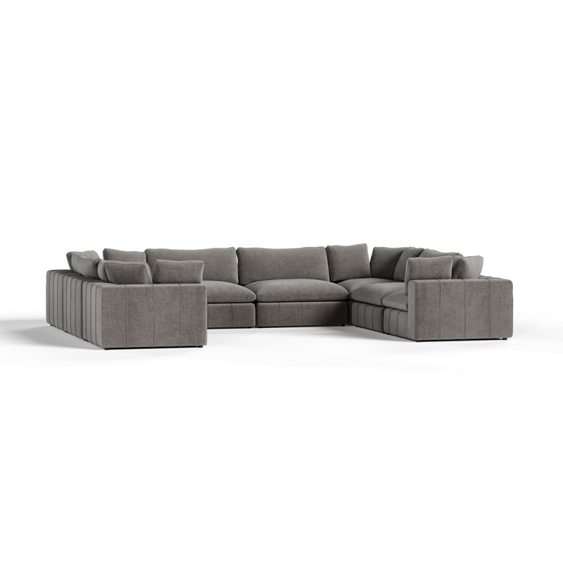 Vicki - Canapé modulaire modulaire en tissu gris moderne