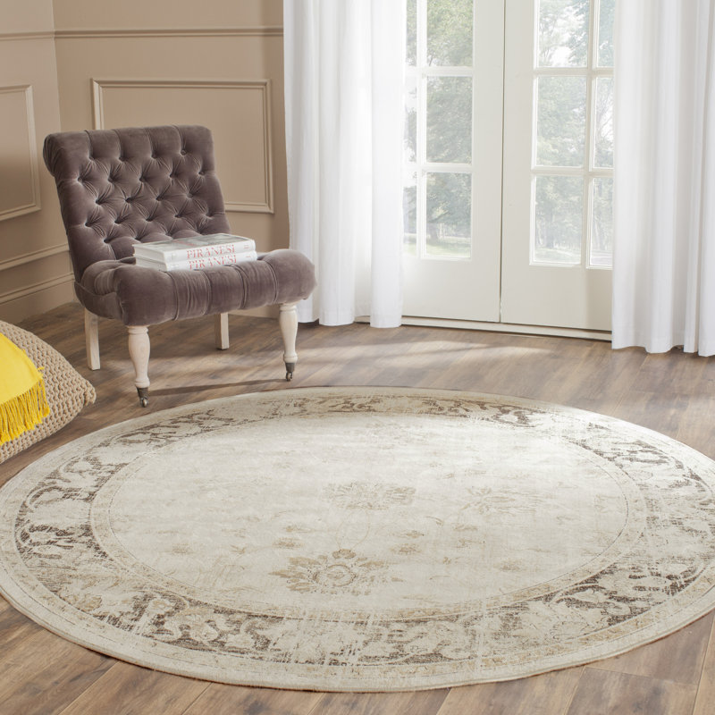 Dursunbey Oriental Chenille Area Rug, Round 183 cm