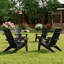 Ensemble de 4 chaises Adirondack surdimensionnées tout temps Aurra avec porte-gobelets rétractables, chaises de foyer en plastique HIPS (noir)-69850201