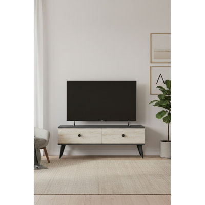 47.2" Storage Console With Drop-Down Doors - Mid-Century Modern TV Stand