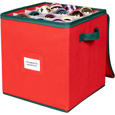 Christmas Ornaments Storage Box To Protect And Store Up To 64-3" Ornaments Decor