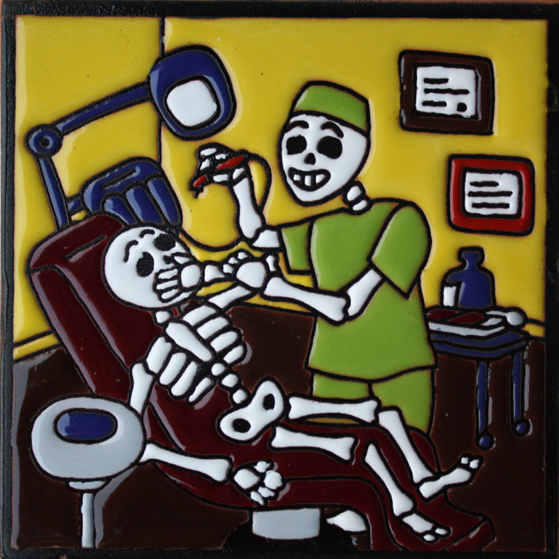 TalaMex Dentist. Carreau d'argile Day-Of-The-Dead