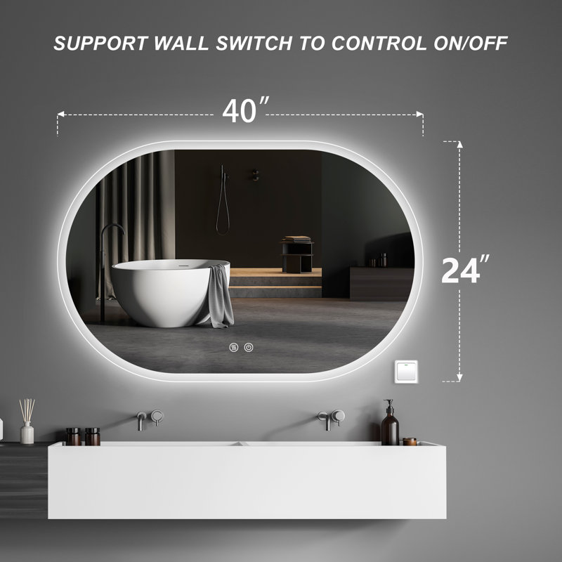 Miroir de salle de bain à intensité variable Tyan