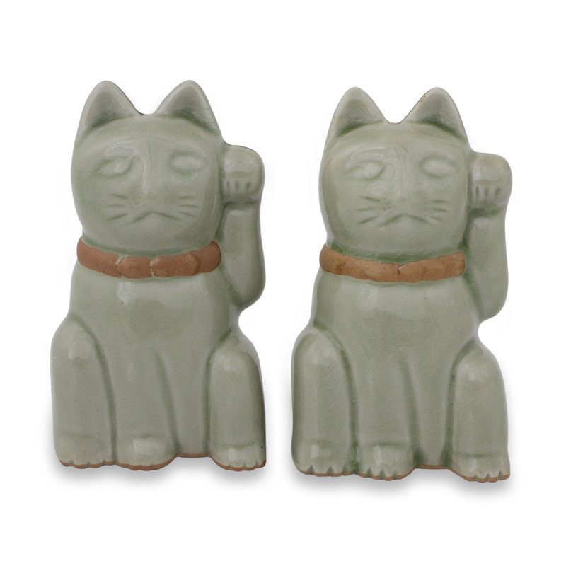 Figurine chat vert Alberts Lucky