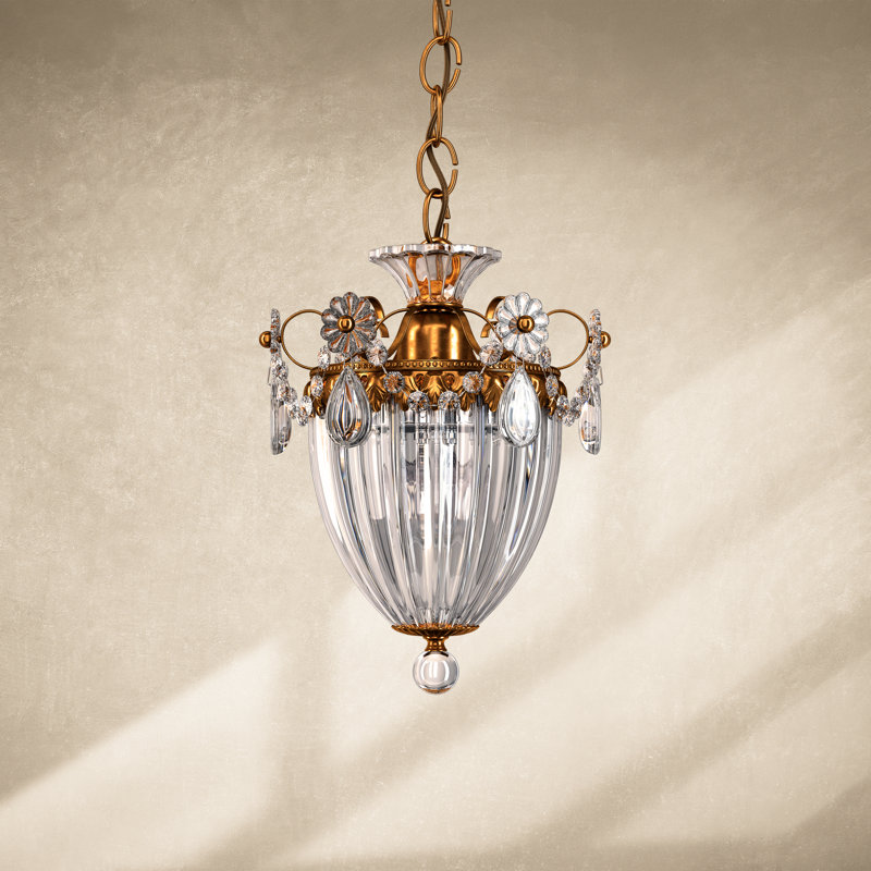 Bagatelle Pendant, Heirloom Gold, Clear Heritage Crystal, 9.5" H x 8" W x 8" D