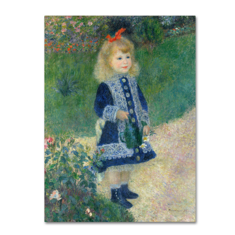 Greyce «A Girl With a Watering Can», reproduction sur toile tendue, H 47 po x l 35 po
