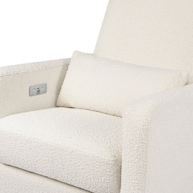 Sigi Electronic Recliner And Glider In Eco-Performance Fabric With USB Port | Water Repellent & Stain Resistant, Ivory Boucle