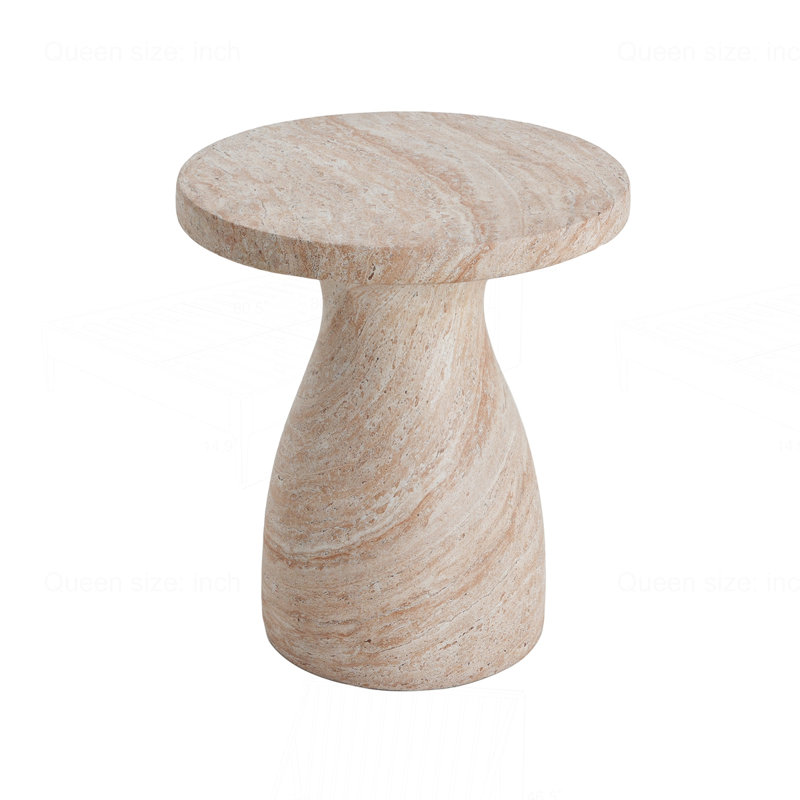 Table d'appoint d'extérieur en béton léger Travertine