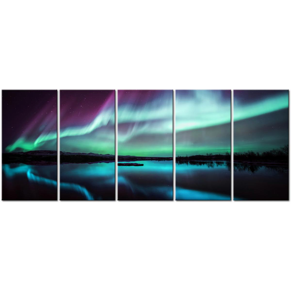 East Urban Home Blue Ribbons I - 5 Piece Wrapped Canvas Print | Wayfair