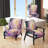 Pink And White Peony In Spring I - Velvet Upholstered Traditional Arm Chair, Pink Accent Chair