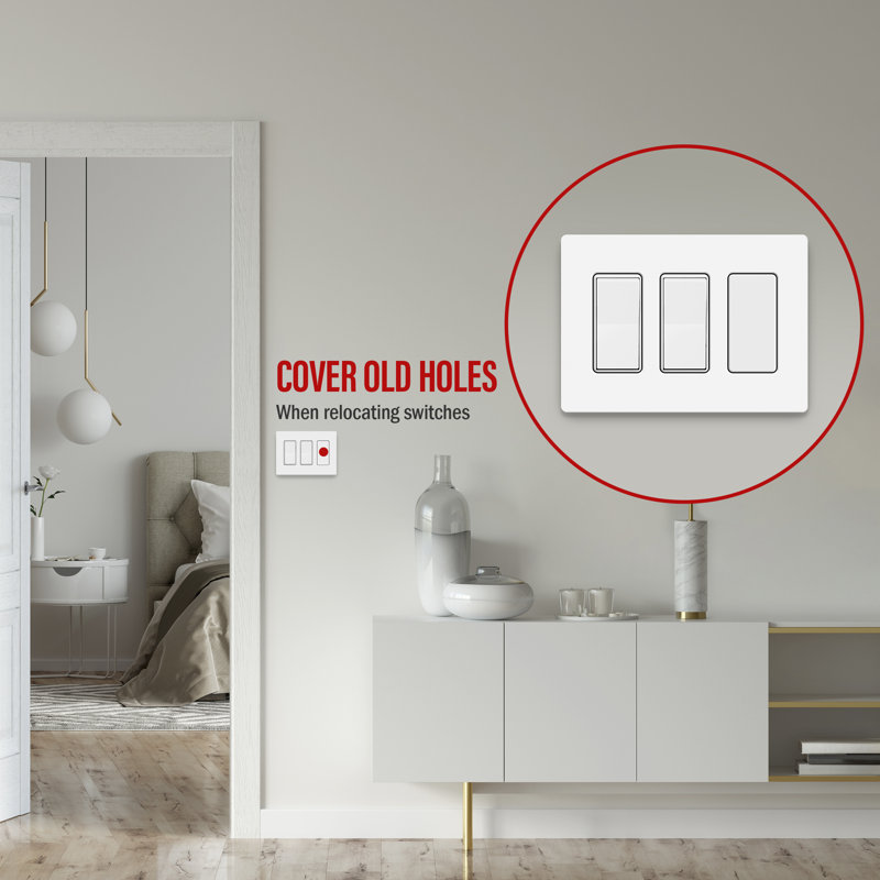 White Polycarbonate 1-Gang Standard Wall Plate Set