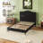 Chenille Upholstered Platform Bed Frame with Headboard-945098451-945098477