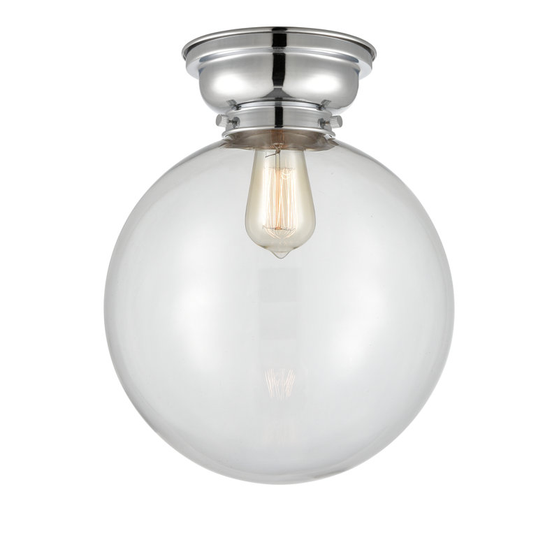 Plafonnier encastré 1 lampe 12 po Alstrom, Chrome poli, Transparent, Ampoule non incluse