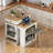 Kitchen Island With Extendable Dining Table, Double-sided Storage, 2 Drawers, Power Outlet And Side Open Shelves