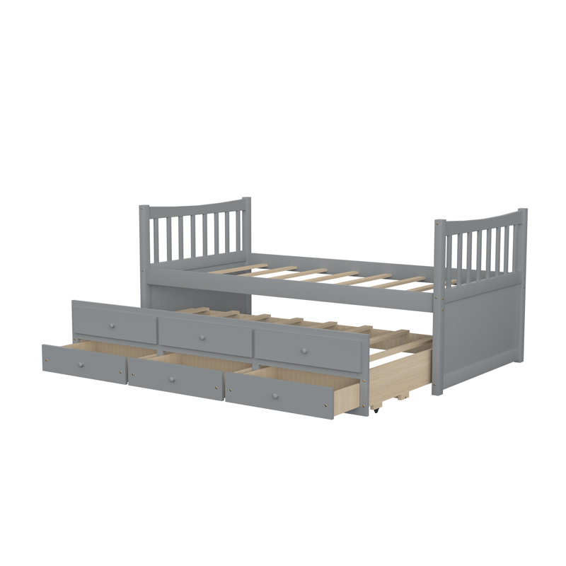 Lit plateforme avec rangement Gelen, gris