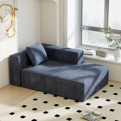 90" Cloud Frameless Modular Sectional Sofa With Right Chaise Lounge - Modern Minimalist Corduroy Couch, Deep Seat & No Assembly Required(Not A Complete Product, Only The Imperial Concubine Position)