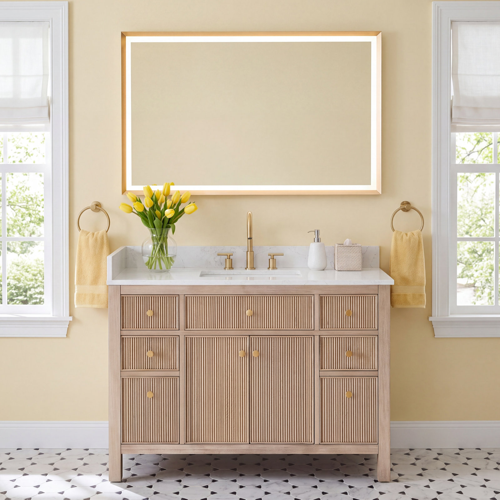 Lala 48" Single Bathroom Vanity, Nature Oak