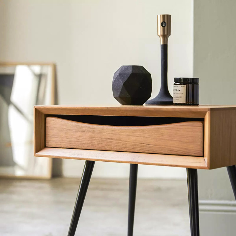 Lydie 47cm W Iron Bedside Table