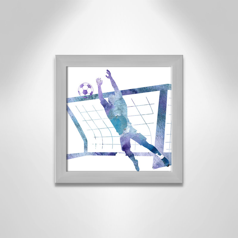 Fille de football 2, H 14 po x l 14 po x P 0,63 po, Encadré plat argent