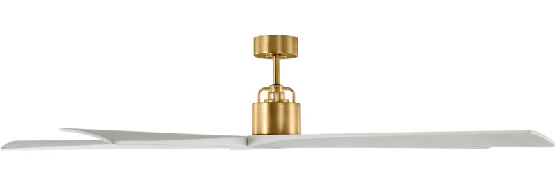 Aspen, Burnished Brass with Matte White Blades, 70" Wide