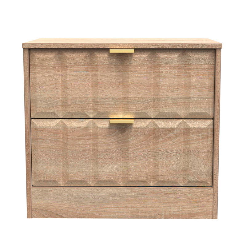 Besian 58cm W Manufactured Wood Bedside Table, Bardolino Oak