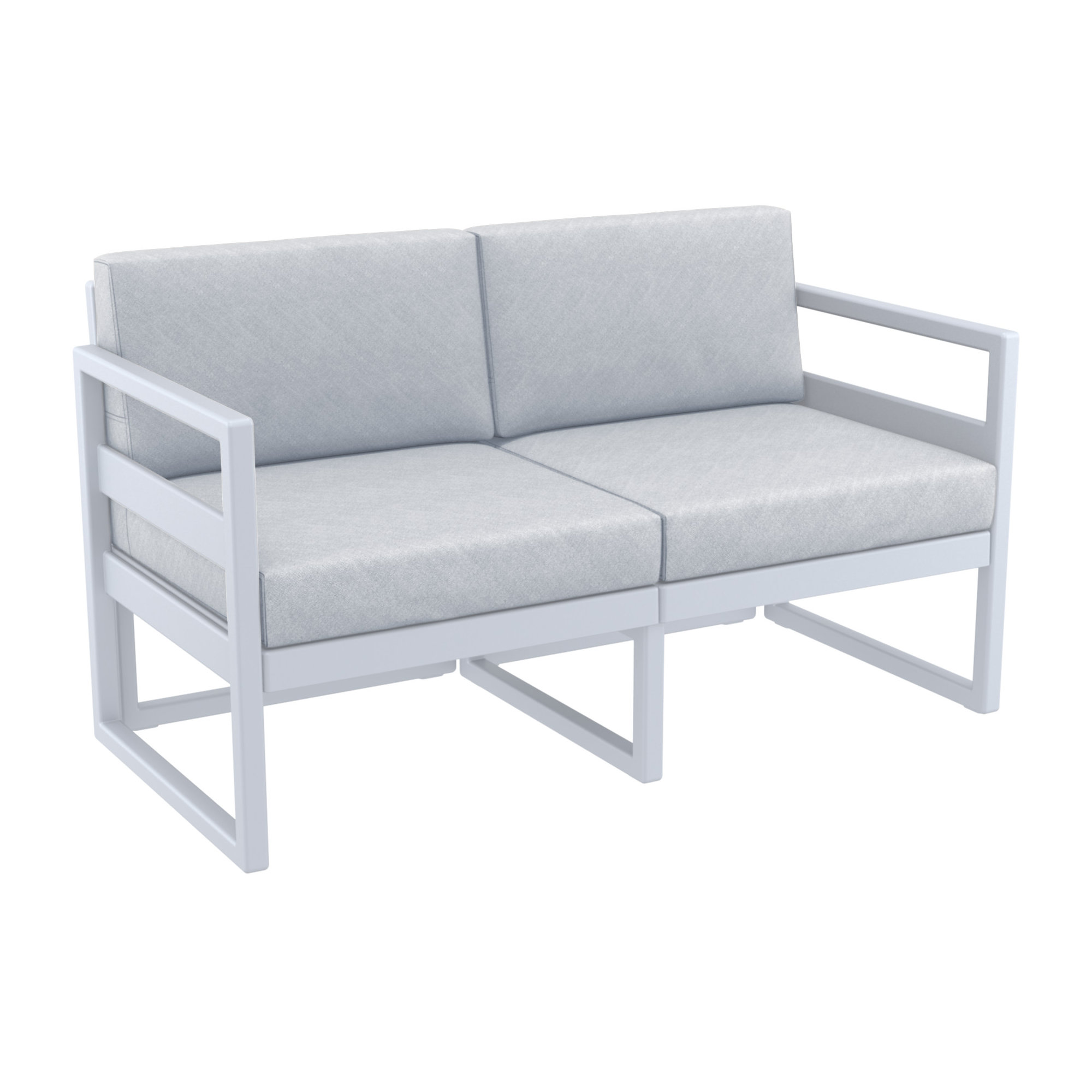 Lane 58'' Wide Straight Loveseat with Cushions, Canvas Granite Sunbrella® Canvas, Silver/Gray