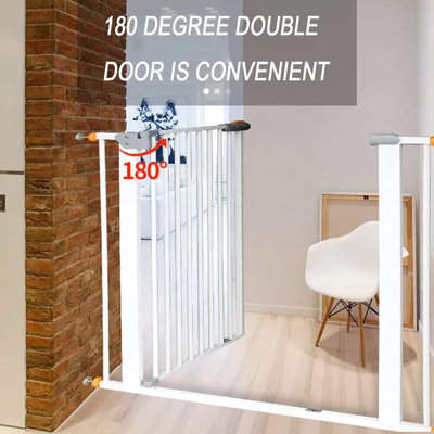 Barrière d'enfant générique, barrière de sécurité pour animaux à fermeture automatique - sans perceuse et loquet double
