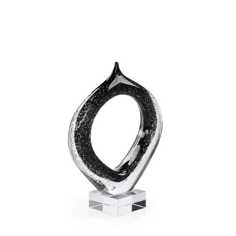 Loop Sculpture, Medium Black, 15" H x 12.5" W x 4" D