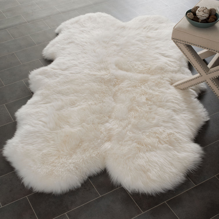 Keira Solid Colour Sheepskin Hand Woven Area Rug