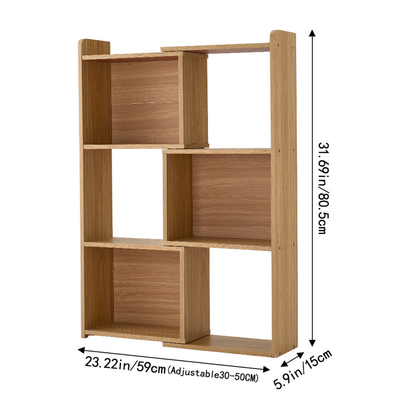 80cm H Bookcase, Natural Wood