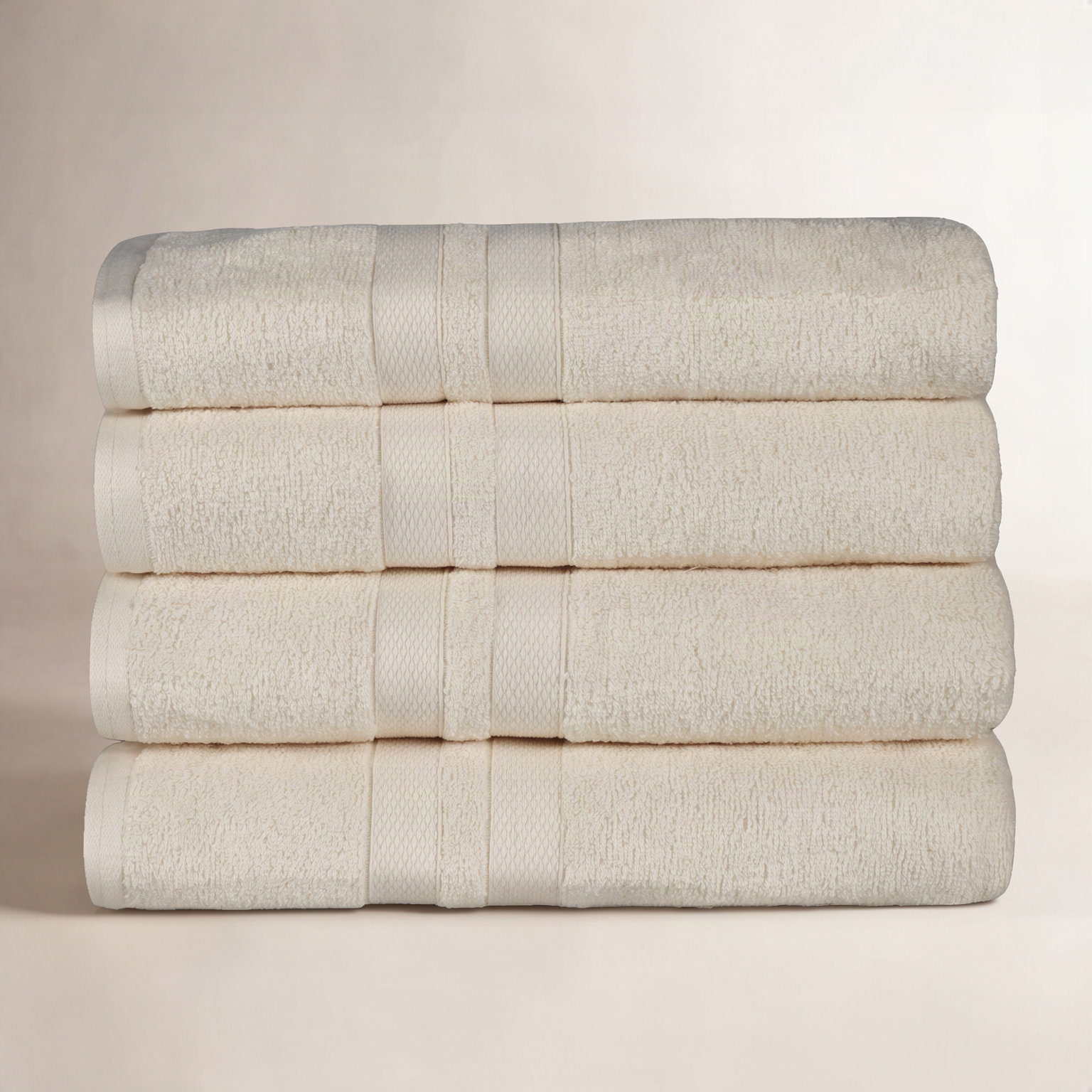 Winthrop Cotton Quick-Drying Solid Bath Towel Set, Ivory