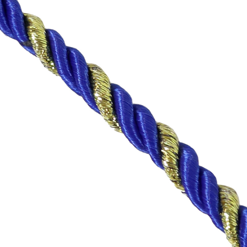 Embrasses de rideaux en corde de polyester Ronetta, Bleu, 4