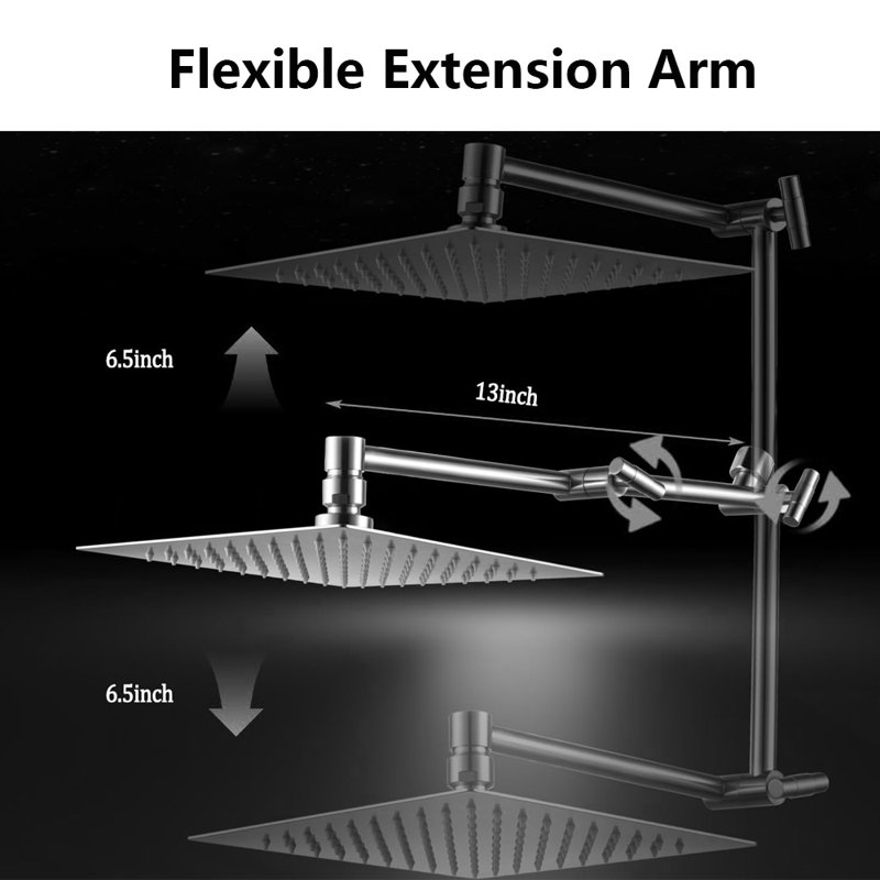 12" Rainfall Shower Head With Handheld Spray Combo, Brushed Nickel
