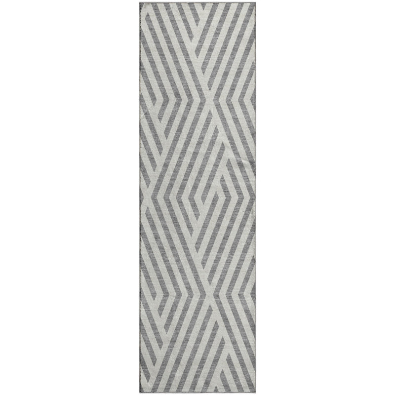 Premium Machine Washable Cerrito AMF550 Gray Rug, Runner 2'3" x 7'6"