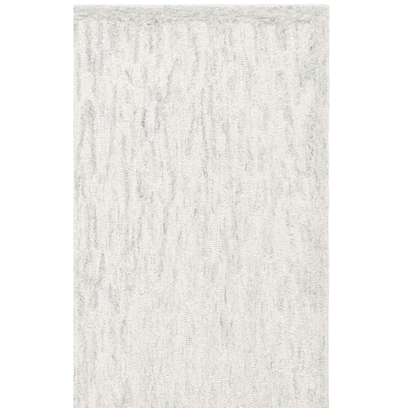 Ebony Hand Tufted Wool;Cotton Solid Color Rug, Square 6'