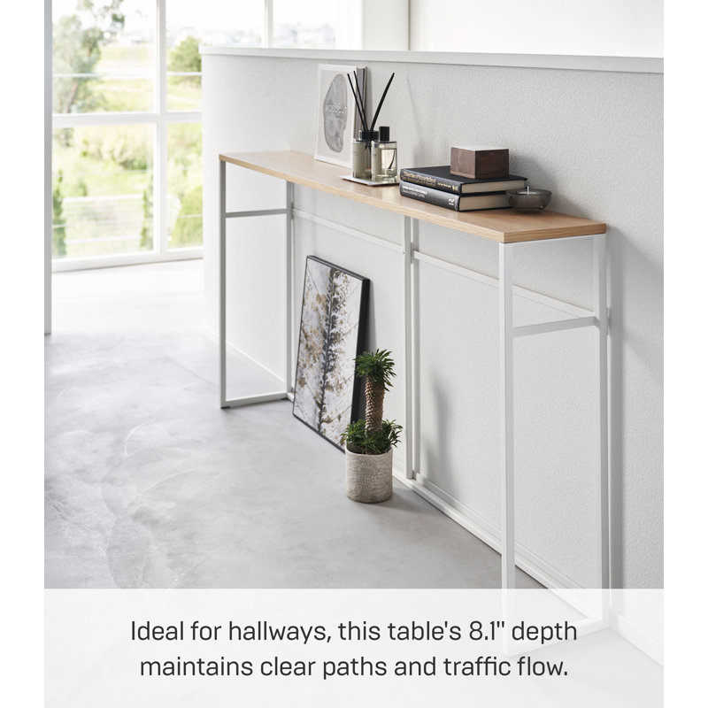 Yamazaki 50" Sofa Back Console Table with Shelf, White