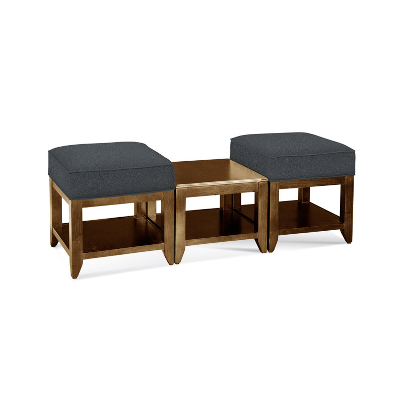 Elements Upholstered Cube Ottoman, Basic Navy; 0317-61, Havana