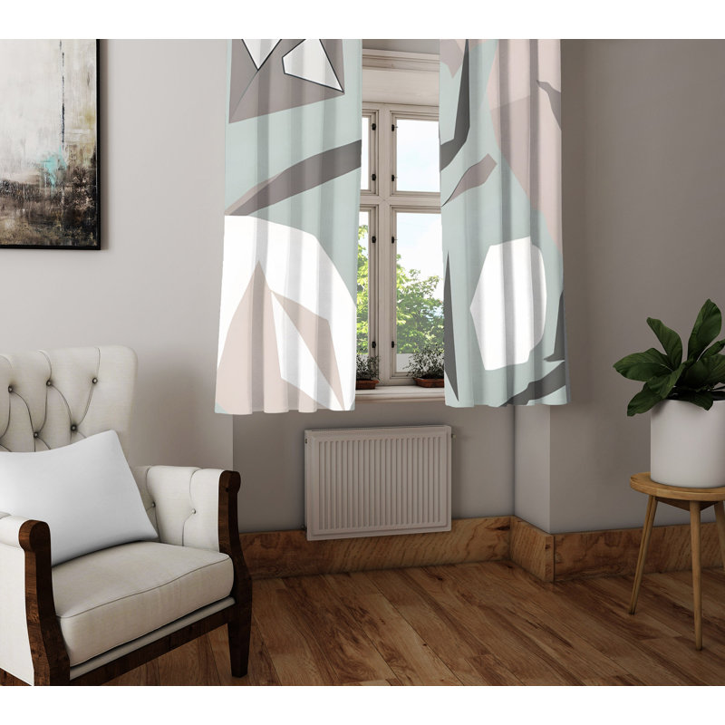 Paire de rideaux semi-transparents en polyester Dhananjay, L 40 po x L 61 po