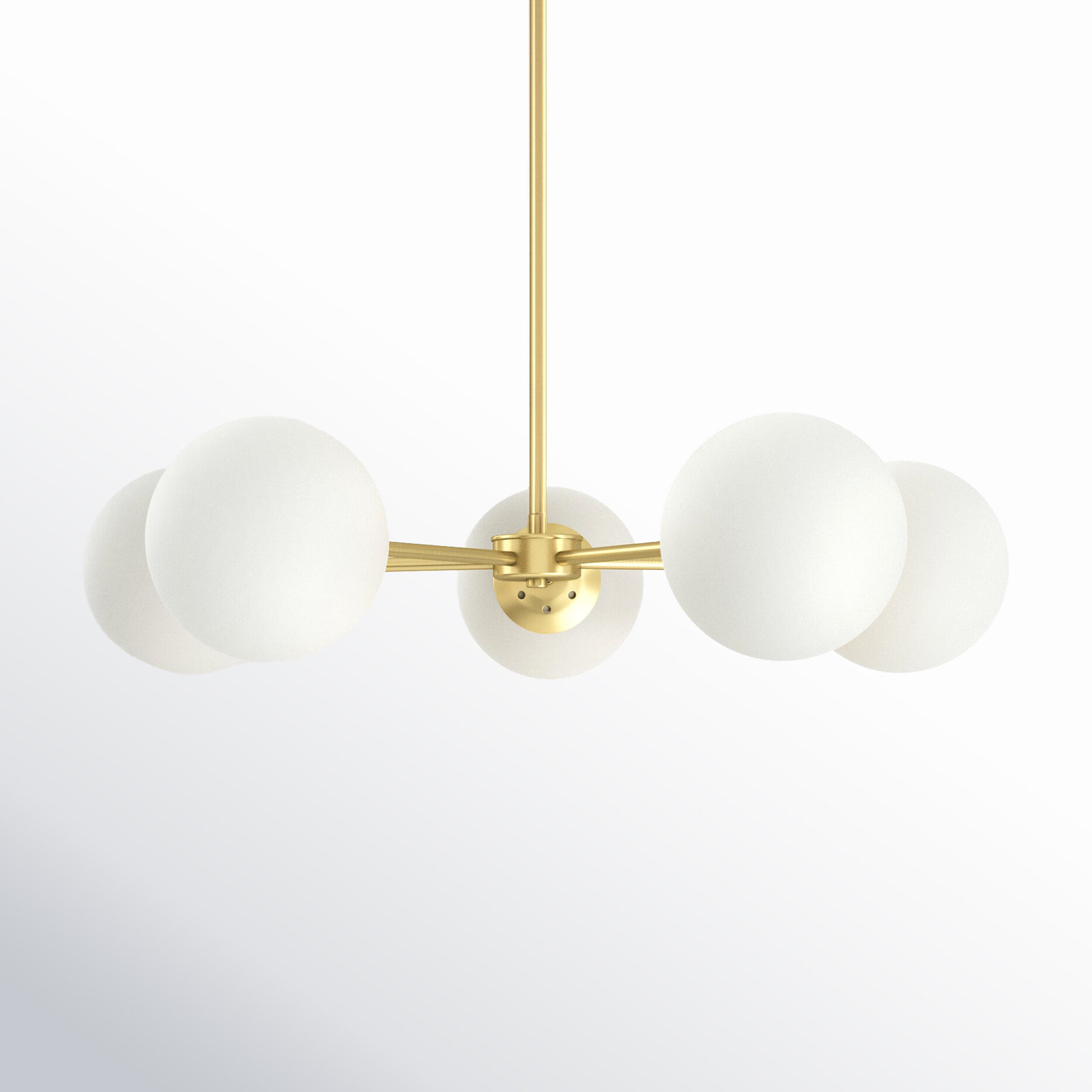 Nigel 5 - Light Metal Dimmable Sputnik Chandelier, Brass, White