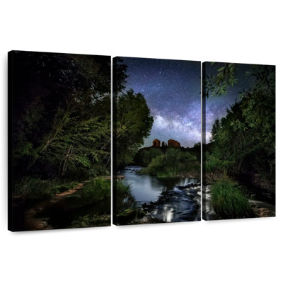 Alvord The Milky Way Over Oak Creek River In Sedona