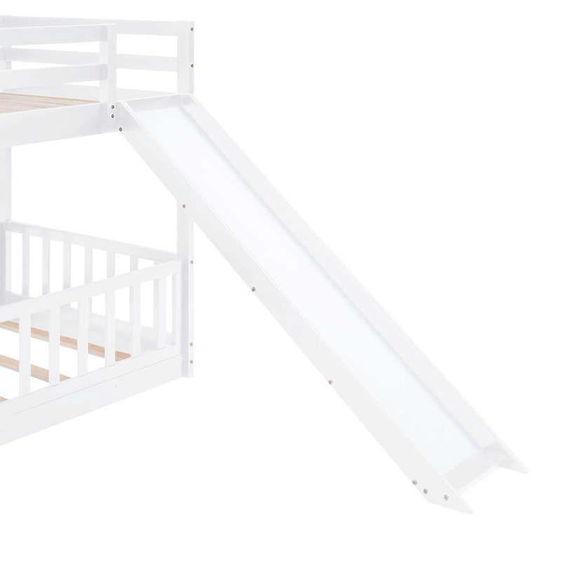 Lit superposé avec glissoire et échelle, Blanc