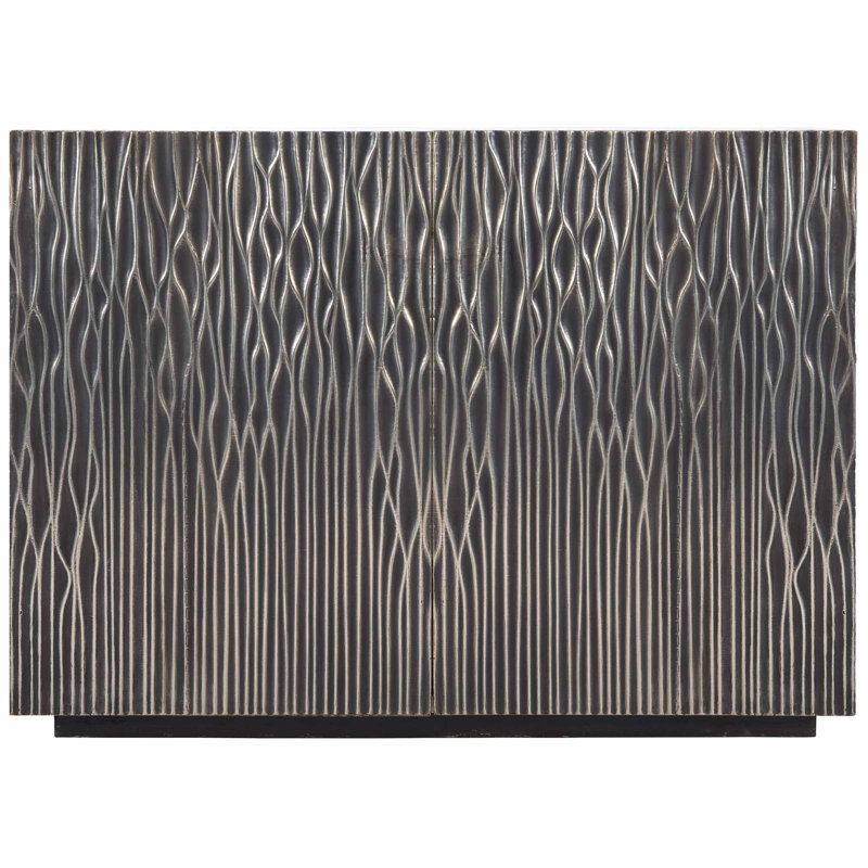 Skylar Antique Silver Textured Accent Cabinet