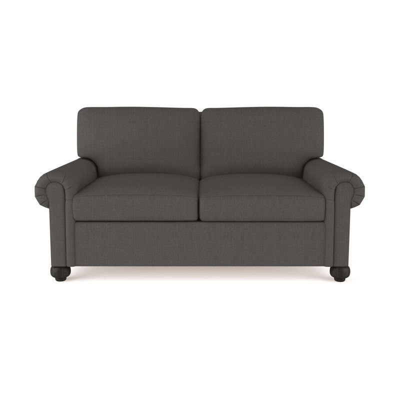 Leroy Loveseat, Weathered, Plush Velvet Alabaster, 36" H x 72" W x 43" D