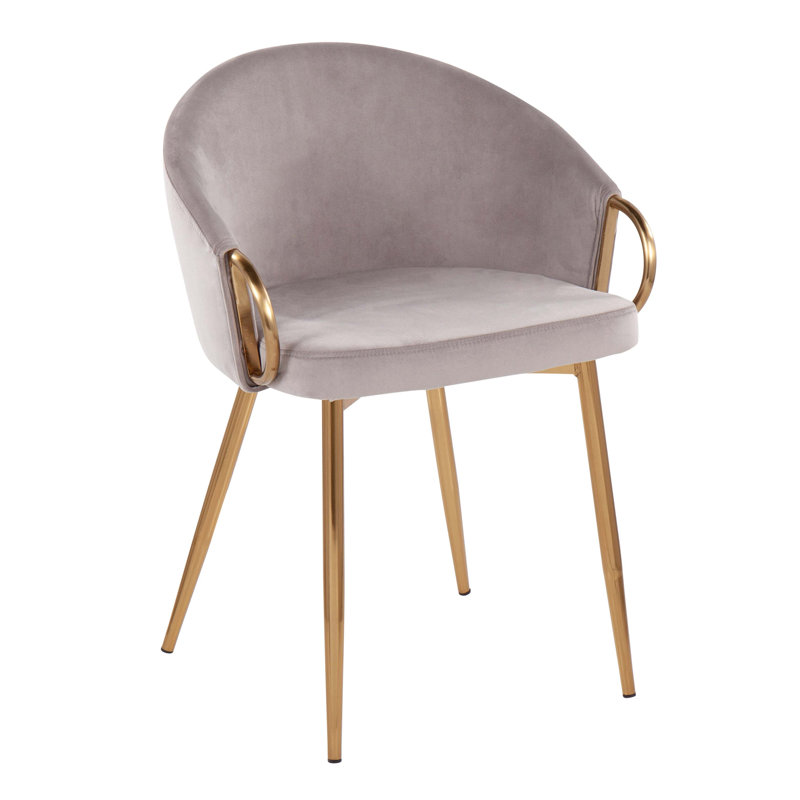 Chaise en métal et similicuir, Gris